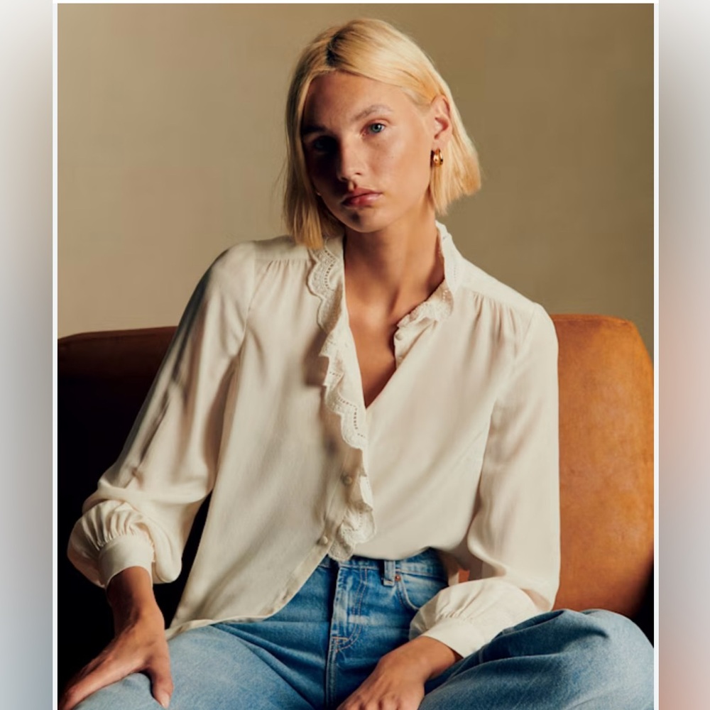 Sezane Chlo 100% silk Blouse